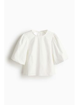 H&M - Women White Puff-Sleeved Blouse