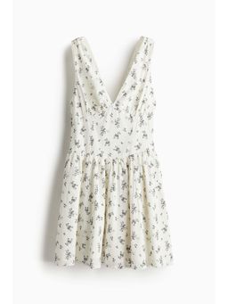 H&M - Women White Fla-Skirt Cotton Dress