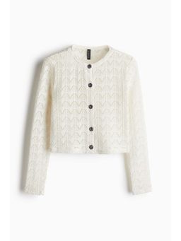 H&M - Women White Pointelle-Knit Cardigan
