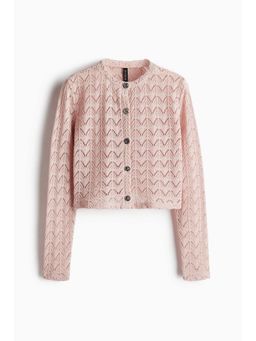 H&M - Women Pink Pointelle-Knit Cardigan