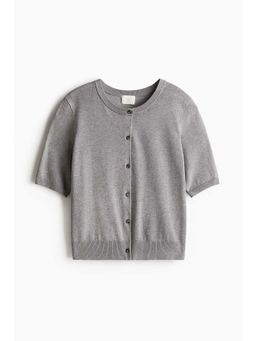 H&M - Women Grey Short-Sleeved Cardigan