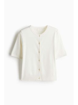 H&M - Women White Short-Sleeved Cardigan