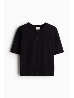 H&M - Women Black Short-Sleeved Cardigan