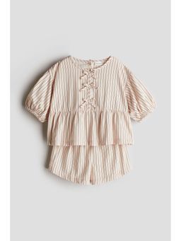 H&M - Girls Orange 2-Piece Cotton Poplin Set