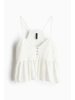 H&M - Women White Peplum Strappy Top