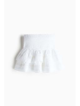 H&M - Women White Lace-Inset Tie Skirt