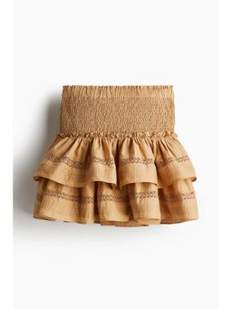 H&M - Women Beige Lace-Inset Tie Skirt