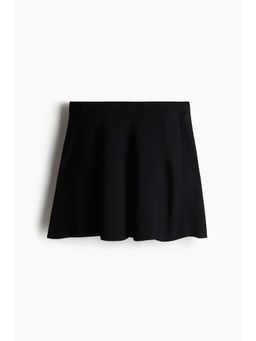 H&M - Women Black Fla Fine-Knit Skirt