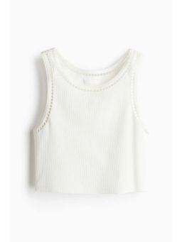 H&M - Women White Cropped Vest Top