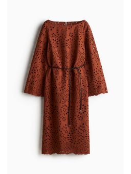 H&M - Women Brown Broderie Anglaise Dress