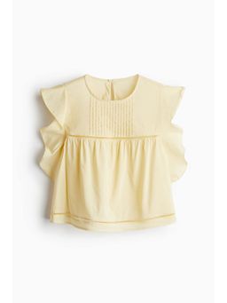 H&M - Women Yellow Flutter-Sleeved Blouse