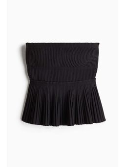 H&M - Women Black Pleated Bandeau Top