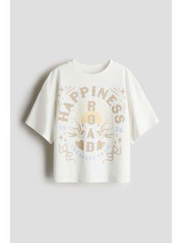H&M - Girls White Oversized Cotton T-Shirt