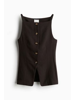 H&M - Women Brown Tape-Waist Waistcoat
