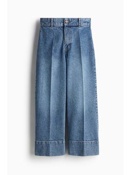 H&M - Women Blue Wide High Cropped Jeans