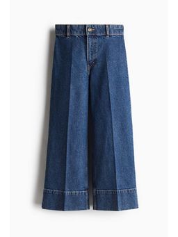 H&M - Women Blue Wide High Cropped Jeans