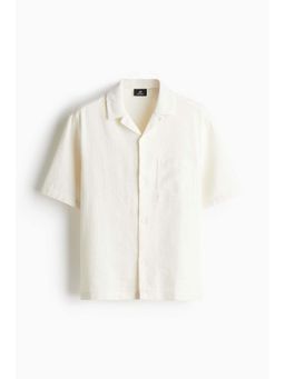 H&M - Men White Regular Fit Textu Resort Shirt