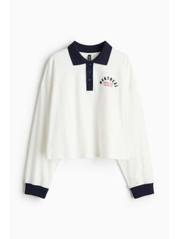 H&M - Women White Cotton Rugby Shirt