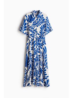 H&M - Women White Tie-Belt Shirt Dress