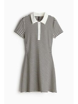 H&M - Women White Fla-Skirt Polo Dress