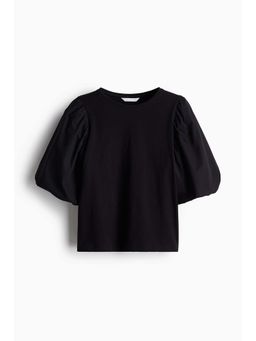 H&M - Women Black Balloon-Sleeved Top