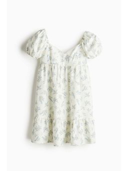 H&M - Women Multi-Color Puff-Sleeved Dress