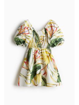 H&M - Women White Smocked-Waist Dress