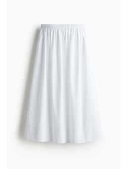 H&M - Women White Cotton Midi Skirt