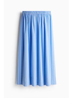 H&M - Women Blue Cotton Midi Skirt