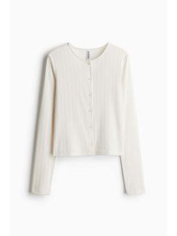 H&M - Women White Pointelle Jersey Cardigan
