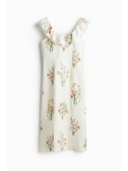 H&M - Women White Linen-Blend Dress