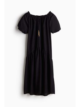 H&M - Women Black Drawstring-Detail Dress