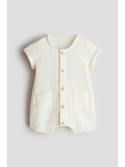 H&M - Kids White Cotton Muslin Bodysuit