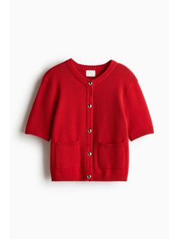 H&M - Women Red Short-Sleeved Cardigan