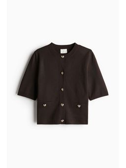 H&M - Women Brown Fine-Knit Cardigan