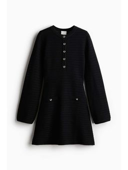 H&M - Women Black Pointelle-Knit Dress