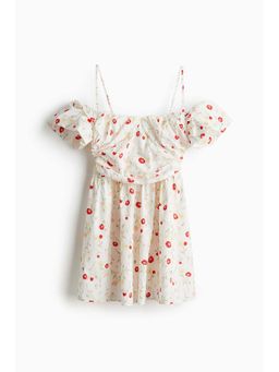 H&M - Women White Draped Cold Shoulder Dress