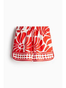 H&M - Women White Patterned Drawstring Shorts