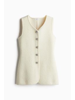 H&M - Women White Wool-Blend Knitted Waistcoat