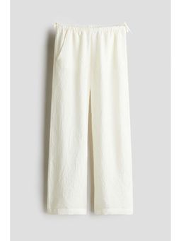 H&M - Girls White Tie-Detail Trousers