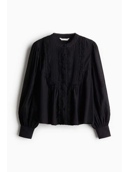H&M - Women Black Pintucked Blouse