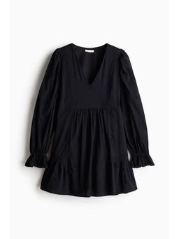 H&M - Women Black Cotton Tunic Dress