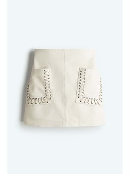 H&M - Women White Coated Mini Skirt