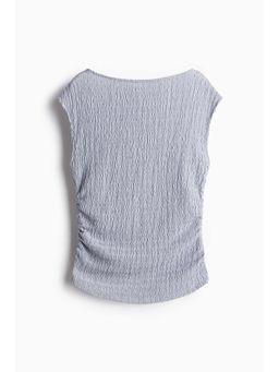 H&M - Women Blue Textu Jersey Top