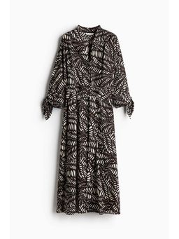 H&M - Women Brown Tie-Belt Shirt Dress