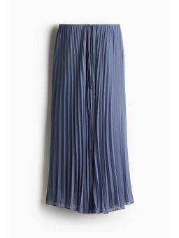 H&M - Women Blue Pleated Maxi Skirt