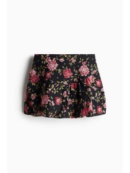 H&M - Women Black Patterned Bubble-Hem Skirt
