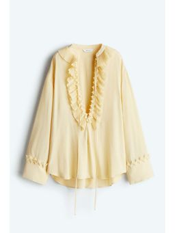 H&M - Women Yellow Ruffled Tunic