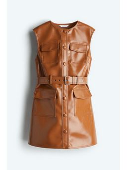 H&M - Women Orange Coated Cargo Dress