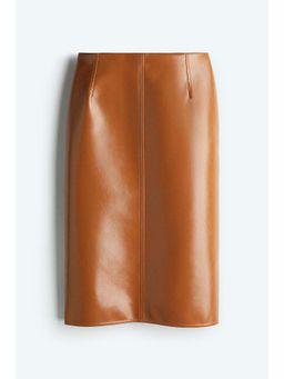 H&M - Women Orange Coated Pencil Skirt
